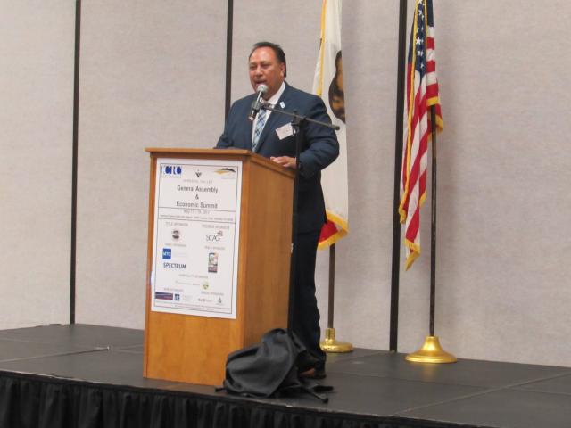 Presenter at podium