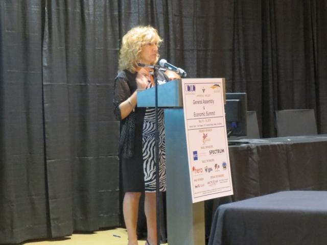 Presenter at podium